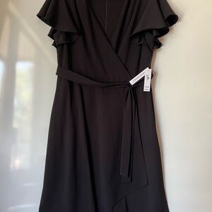 Shelby & Palmer Black Wrap-style Dress